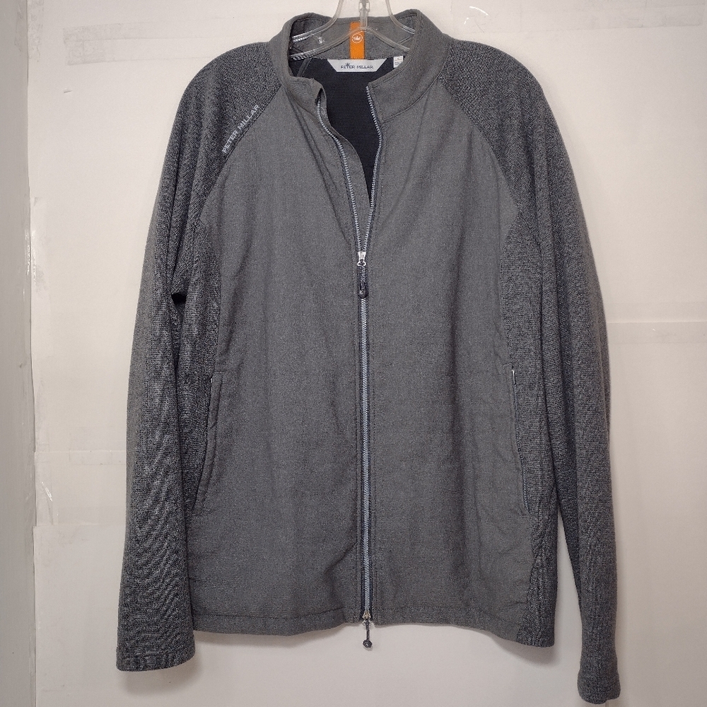 Peter Millard Men's Charcoal Gray Full-Zip Fleece Jacket Size (L)